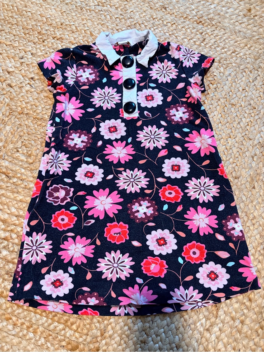 kate spade Black and Pink Floral Knit Dress